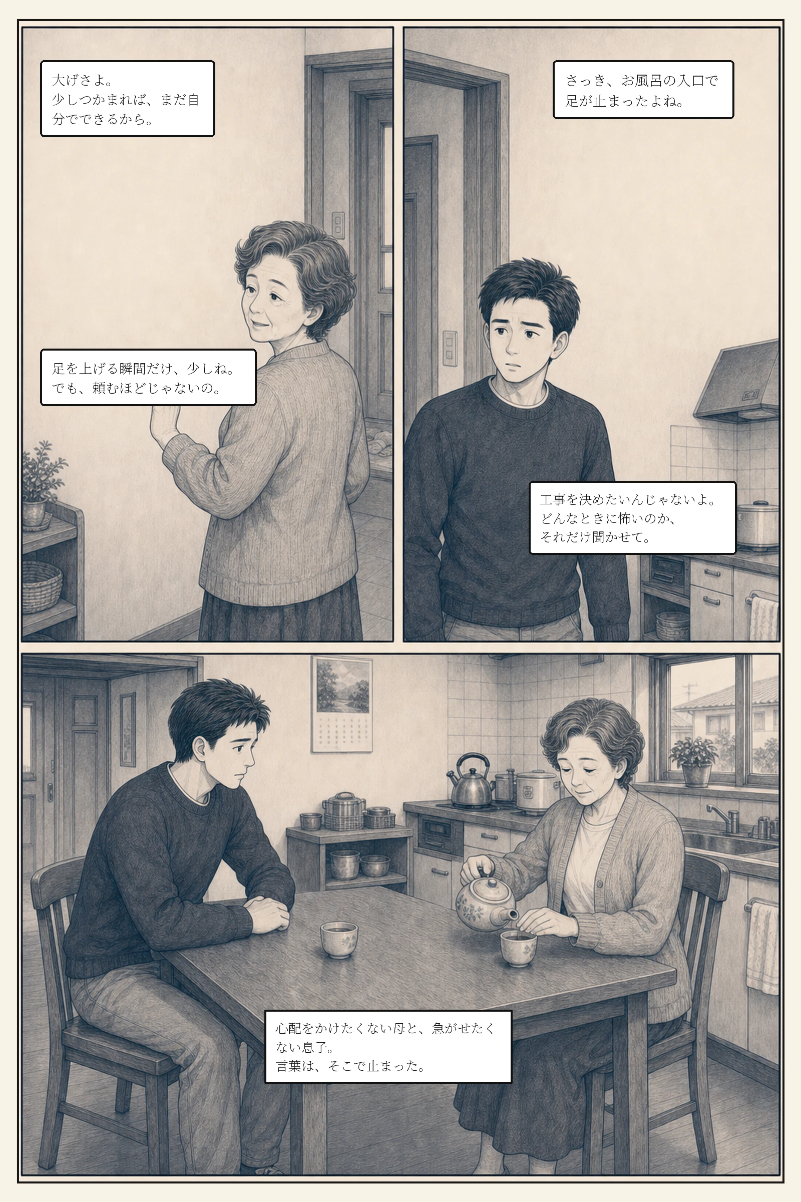 誠が心配を伝えるが、文子は大げさだと笑う